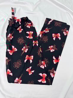 Ç9068 - milan kumaş fiyonklu pijama alı - siyah