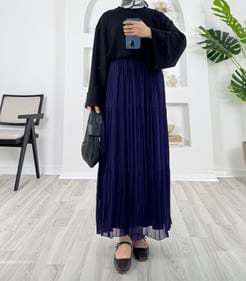 7824-beli lastikli tül etek-mor