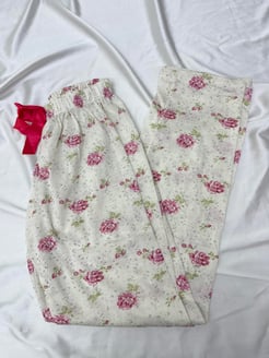 Ç565 - pembe çiçekli pijama altı - beyaz 