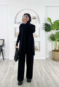 6320-desenli ince triko-siyah