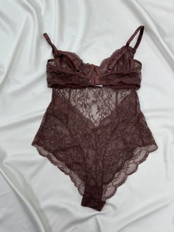 Ç5425-3 DANTELLI LACY BODYSUIT -VİZON