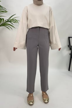 23311 ön flato pantolon - gri