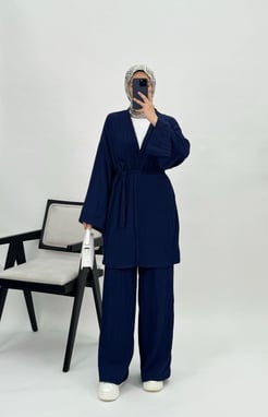 47137 +Kaş Kumaş Kimono Takım lacivert 