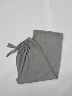 ç331-bürümcük kumaş-beli lastikli pantolon-gri
