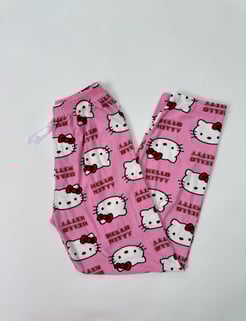 Ç62-R136-R139  Süet Kumaş Pijama Altı Hello Kitty - Pembe