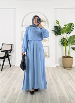 3882-çilek kumaş-yelekli elbise-bebe mavisi