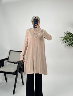 3237-nada kumaş-kolyeli kloş tunik-taş
