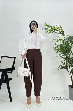 8945-sukuba krep kumaş pantolon-acı kahve