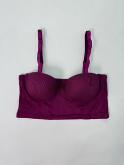 ç5455 pamuklu bralet sütyen patlıcan moru 