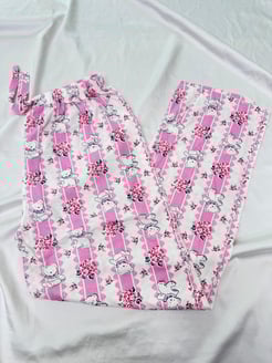 Ç565 - ayıcıklı pembe desenli pijama altı - beyaz  