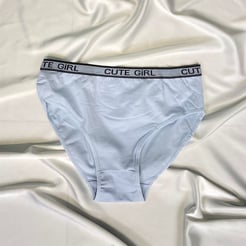 ç3827 P12.. Beli Cute Girl Yazılı Pamuklu Esnek Bayan Bato Bebe Mavi