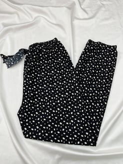 Ç2028 - süet kumaş noktalı pijama altı - siyah
