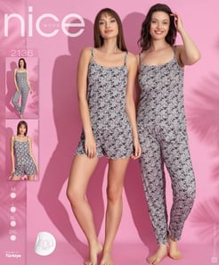 Ç2136 - NICE 3LÜ SHAUN DESENLI PIJAMA TAKIMI SETI - GRİ 