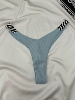 Ç29924 - FİTİLLİ YANLARI ZEBRA TANGA - MAVİ   