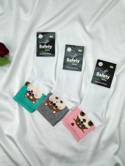 Ç107 - UNISEX AYICIKLI 3LÜ ÇORAP 