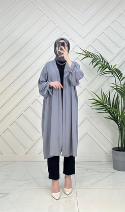201975 Ayrobin kumaş kimono gri 
