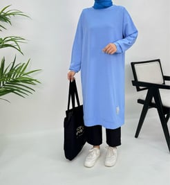 3871 K46+armalı diz altı tunik bebe-mavi 
