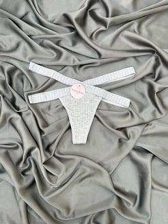 ç713-P115 Grogen kumaş çapraz belli tanga gri