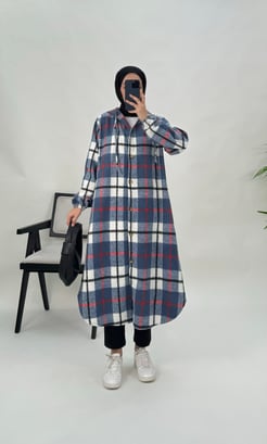 2747 - Oduncu Kumaş Kareli Gömlek mavi
