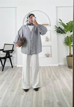3649-çilek kumaş-önü düğmeli kimono-gri