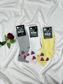 Ç102 - UNISEX KARPUZLU 3 LÜ ÇORAP 