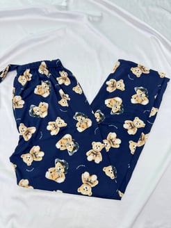 Ç9068 - milan kumaş ayıcıklı pijama altı - lacivert 