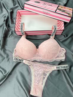 Ç953 Victoria Secret Dantelli Sütyen Takımı(özel kutusuyla)-PUDRA