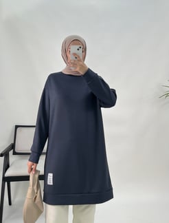 1542-oysho kumaş-armalı tunik-füme