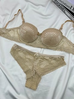 Ç4179 - DOLGULU DANTELLİ LOTUS SÜTYEN - TEN   