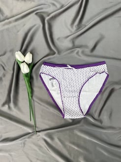 Ç0656 O45  Tutku Bayan puantiyeli bikini BEYAZ-MOR noktalı
