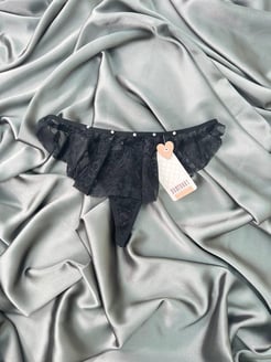 Ç45022-P33 women-lace thong dominant-siyah
