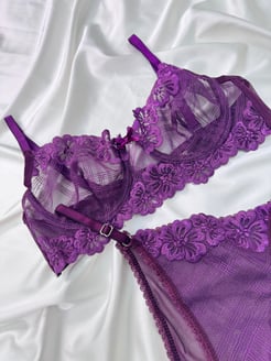 ç1222 Mor Balenli Bralet Takım