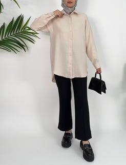 5789 melanj keten kumaş tunik taş