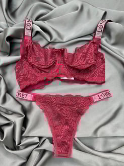 Ç8338 Love secret Lingerie Set Taşlı Bordo