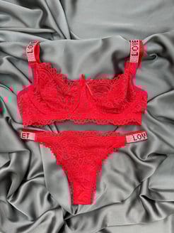 Ç8338 Love secret Lingerie Set Taşlı Kırmızı 