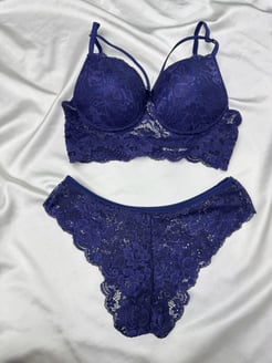 Ç5966 - DESTEKLİ ÇAPRAZ İPLİ BRALET TAKIMI - LACİVERT