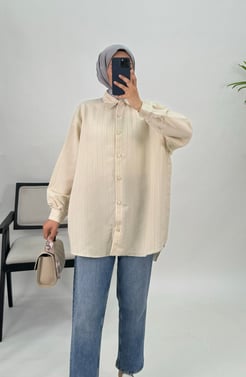 21587-Şönel kupra kumaş-boydan düğmeli tunik-taş