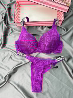 Ç953 Victoria Secret Dantelli Sütyen Takımı(özel kutusuyla)- MOR