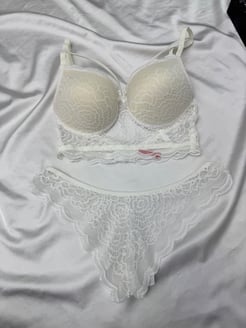 Ç5966 - DESTEKLİ ÇAPRAZ İPLİ BRALET TAKIMI - BEYAZ  