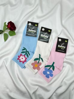 Ç108 - UNISEX FLOWER 3LÜ ÇORAP 