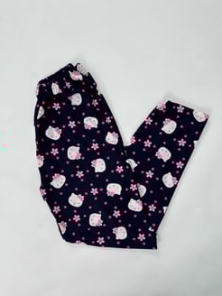 Ç62-R136-R139  Süet Kumaş Pijama Altı Hello Kitty - Pembe - Siyah