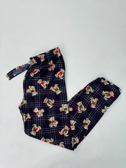 Ç62-R136-R139 Süet Kumaş Pijama Altı Ayıcıklı Lacivert