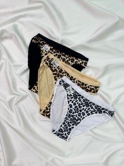 Ç0740-TUTKU ARKASI DUZ LEOPAR BAYAN BIKINI 3LÜ