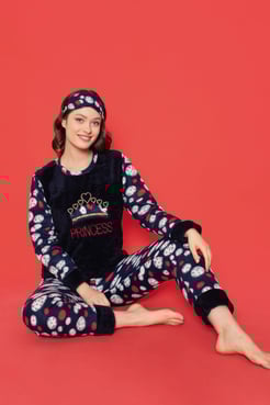 8287-  prıncess polar pijama takımı -  LACIVERT 