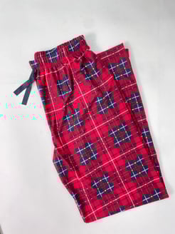 Ç62-R136-R139 Süet Kumaş Pijama Altı Kareli - Lacivert