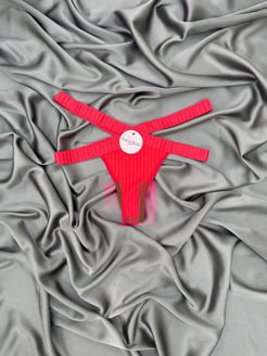 ç713-P115 Grogen kumaş çapraz belli tanga kırmızı