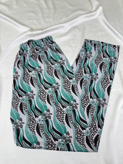 Ç565 - çiçek desenli pijama altı - yeşil 