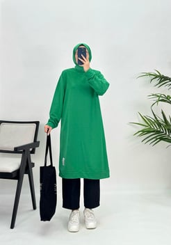 3871 N207+armalı diz altı tunik yeşil