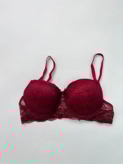 Ç4256-P70-P66 ÇİÇEK DANTELLİ SÜTYEN  BORDO 