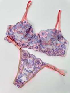 ç249 Kordelya Bralet - Yeşil Pembe